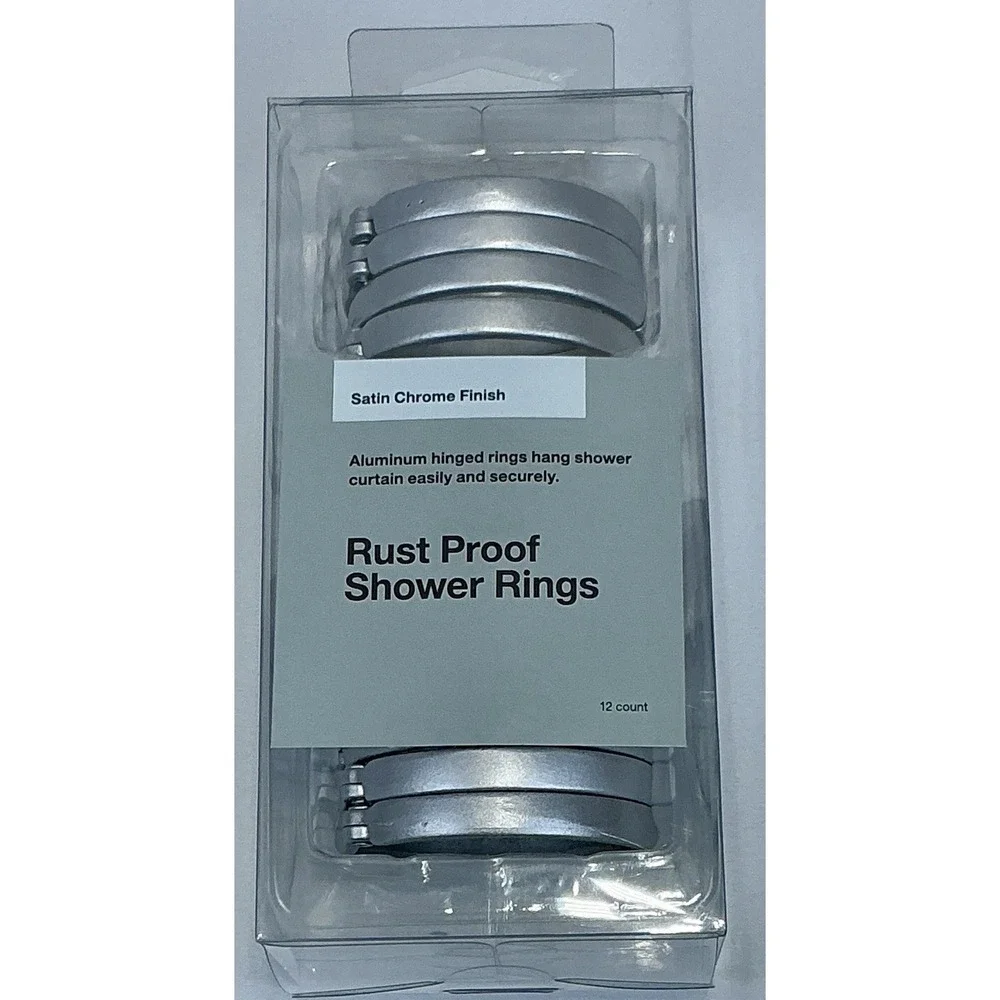 Target Rust Proof‎ Shower Curtain Hangers 12 Silver Hangers